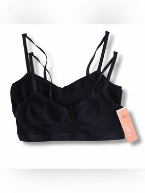 Colsie Bundle of 2 Black Double-Strap Bralette